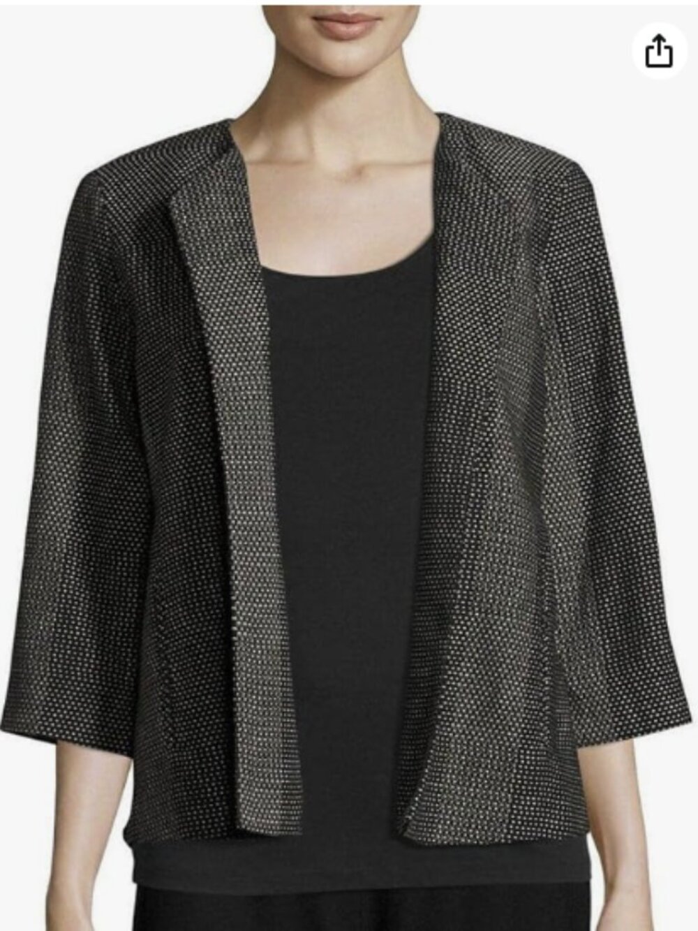 Eileen Fisher Women's Organic Cotton Open Front Karume Dash Jacket Size M